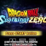 Start screen of Dragon Ball Sparking Zero PSP game with logo.